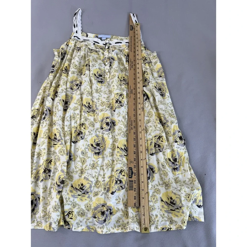 Only Necessities‎ Size Large 100% Cotton Floral Long Nightgown Set 2 Pcs